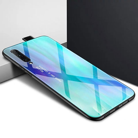 Handyhülle Silikon Hülle Rahmen Schutzhülle Spiegel Modisch Muster S01 für Huawei Y9s Cyan