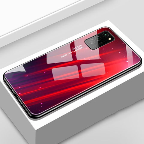 Handyhülle Silikon Hülle Rahmen Schutzhülle Spiegel Modisch Muster S02 für Huawei Honor V30 5G Rot