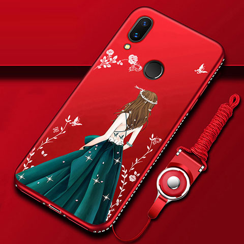 Handyhülle Silikon Hülle Rahmen Schutzhülle Spiegel Motiv Kleid Mädchen für Huawei P Smart Z Plusfarbig