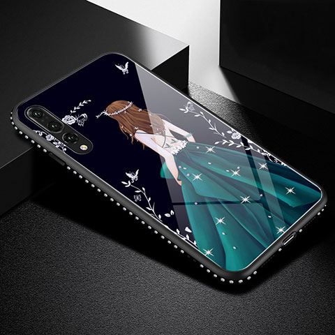 Handyhülle Silikon Hülle Rahmen Schutzhülle Spiegel Motiv Kleid Mädchen für Huawei P20 Pro Cyan