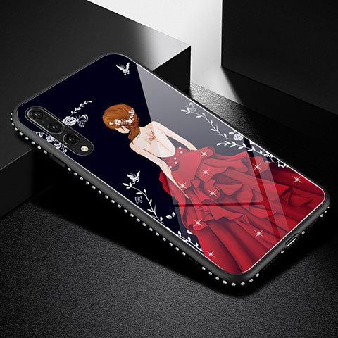 Handyhülle Silikon Hülle Rahmen Schutzhülle Spiegel Motiv Kleid Mädchen für Huawei P20 Pro Rot und Schwarz