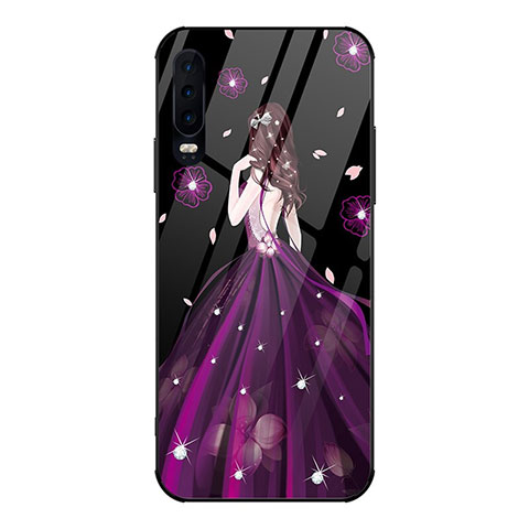 Handyhülle Silikon Hülle Rahmen Schutzhülle Spiegel Motiv Kleid Mädchen für Huawei P30 Violett