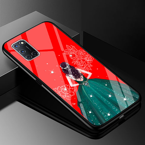 Handyhülle Silikon Hülle Rahmen Schutzhülle Spiegel Motiv Kleid Mädchen für Oppo A92 Plusfarbig