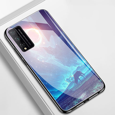 Handyhülle Silikon Hülle Rahmen Schutzhülle Spiegel Sternenhimmel für Huawei Honor Play4T Pro Cyan