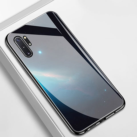 Handyhülle Silikon Hülle Rahmen Schutzhülle Spiegel Sternenhimmel für Samsung Galaxy Note 10 Plus Schwarz
