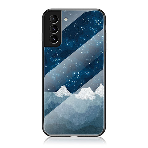 Handyhülle Silikon Hülle Rahmen Schutzhülle Spiegel Sternenhimmel für Samsung Galaxy S22 5G Blau