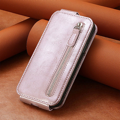 Handytasche Flip Schutzhülle Leder S01D für Asus ROG Phone 7 Pro Rosegold