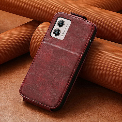 Handytasche Flip Schutzhülle Leder S01D für Motorola Moto G53j 5G Rot