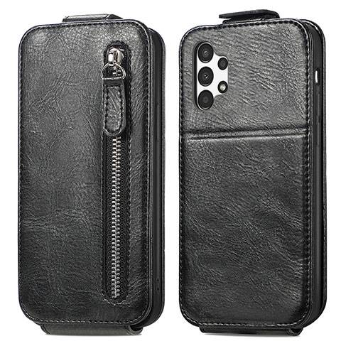 Handytasche Flip Schutzhülle Leder S01D für Samsung Galaxy A13 4G Schwarz