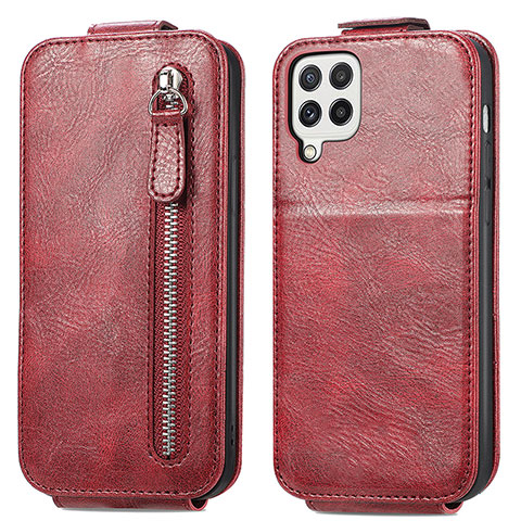 Handytasche Flip Schutzhülle Leder S01D für Samsung Galaxy A22 4G Rot