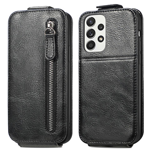 Handytasche Flip Schutzhülle Leder S01D für Samsung Galaxy A33 5G Schwarz