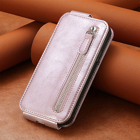 Handytasche Flip Schutzhülle Leder S01D für Samsung Galaxy S22 Plus 5G Rosegold