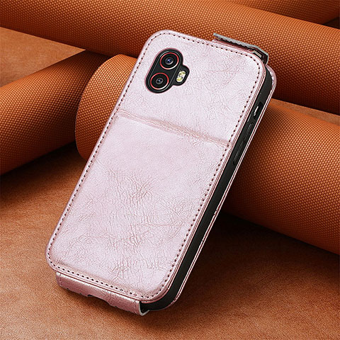 Handytasche Flip Schutzhülle Leder S01D für Samsung Galaxy XCover 6 Pro 5G Rosegold