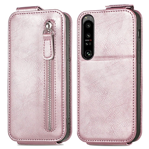 Handytasche Flip Schutzhülle Leder S01D für Sony Xperia 1 IV Rosegold