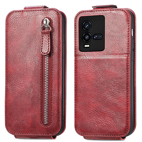 Handytasche Flip Schutzhülle Leder S01D für Vivo iQOO 9T 5G Rot