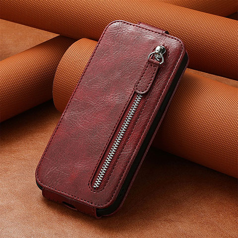 Handytasche Flip Schutzhülle Leder S01D für Xiaomi Redmi 10 India Rot