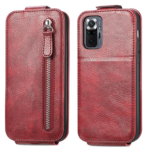Handytasche Flip Schutzhülle Leder S01D für Xiaomi Redmi Note 10 Pro 4G Rot