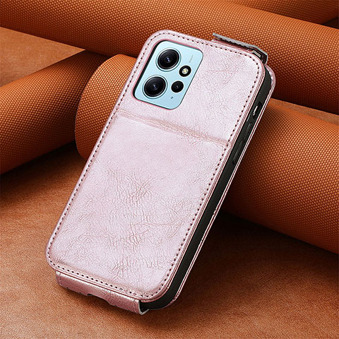 Handytasche Flip Schutzhülle Leder S01D für Xiaomi Redmi Note 12 4G Rosegold