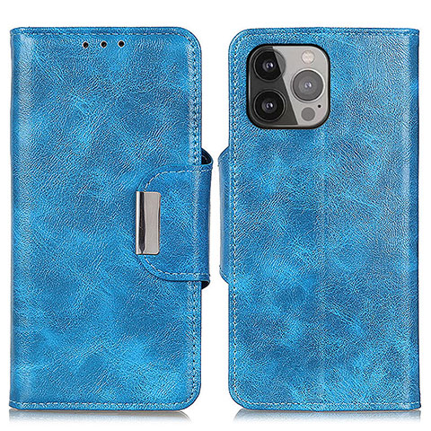 Handytasche Stand Schutzhülle Flip Leder Hülle A01 für Apple iPhone 14 Pro Blau