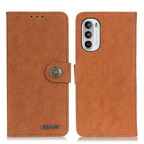 Handytasche Stand Schutzhülle Flip Leder Hülle A01D für Motorola Moto G71s 5G Braun