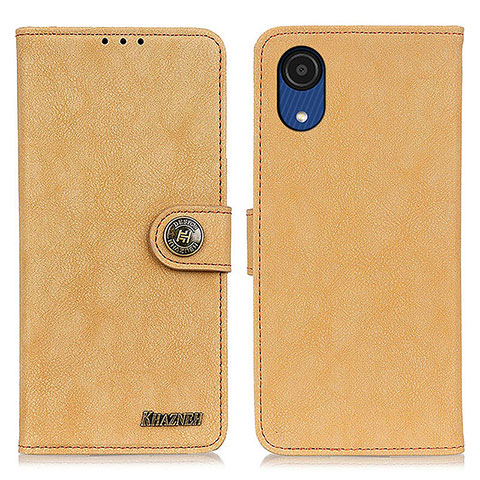 Handytasche Stand Schutzhülle Flip Leder Hülle A01D für Samsung Galaxy A03 Core Gold