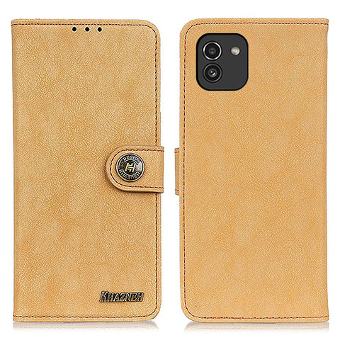 Handytasche Stand Schutzhülle Flip Leder Hülle A01D für Samsung Galaxy A03 Gold