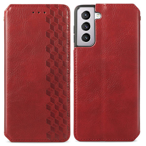 Handytasche Stand Schutzhülle Flip Leder Hülle A01D für Samsung Galaxy S21 5G Rot