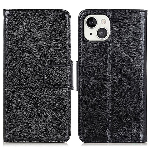 Handytasche Stand Schutzhülle Flip Leder Hülle A02 für Apple iPhone 13 Mini Schwarz