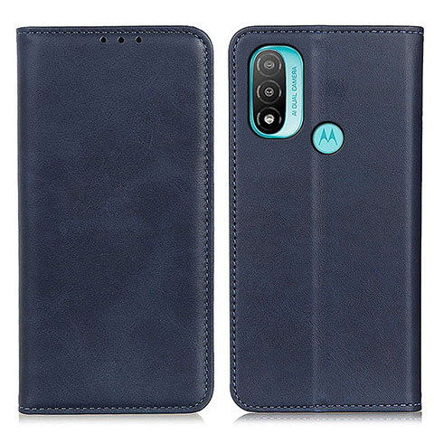 Handytasche Stand Schutzhülle Flip Leder Hülle A02D für Motorola Moto E20 Blau