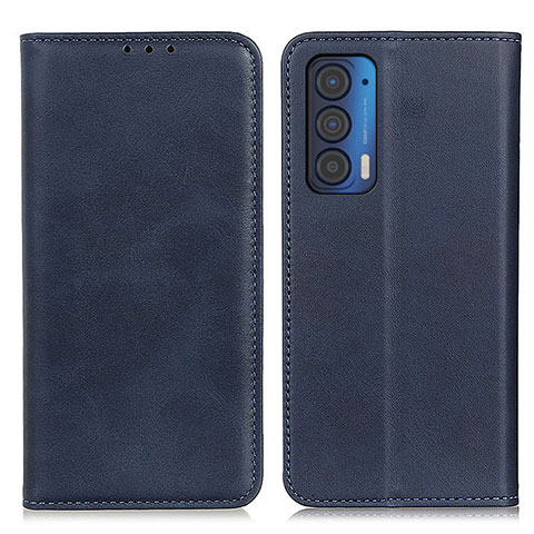 Handytasche Stand Schutzhülle Flip Leder Hülle A02D für Motorola Moto Edge (2021) 5G Blau