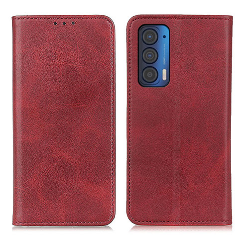 Handytasche Stand Schutzhülle Flip Leder Hülle A02D für Motorola Moto Edge (2021) 5G Rot