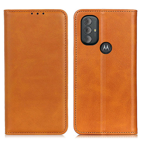 Handytasche Stand Schutzhülle Flip Leder Hülle A02D für Motorola Moto G Play (2023) Hellbraun