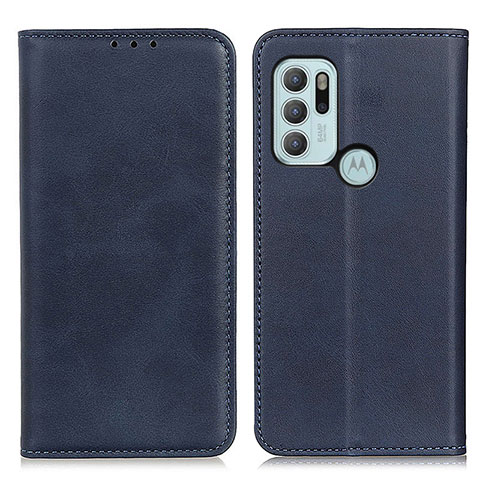 Handytasche Stand Schutzhülle Flip Leder Hülle A02D für Motorola Moto G60s Blau