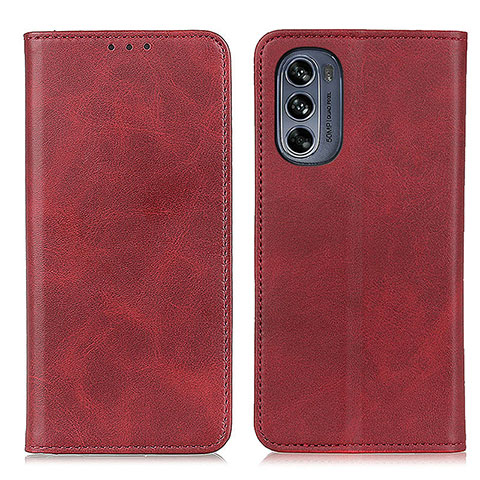 Handytasche Stand Schutzhülle Flip Leder Hülle A02D für Motorola Moto G62 5G Rot