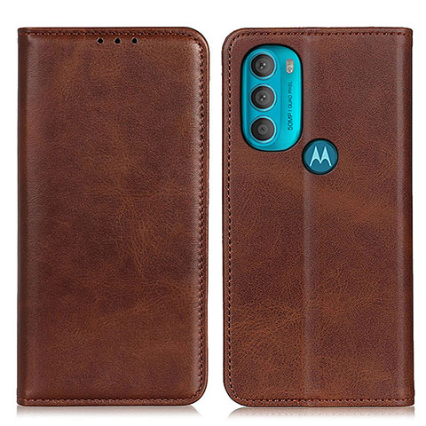 Handytasche Stand Schutzhülle Flip Leder Hülle A02D für Motorola Moto G71 5G Braun