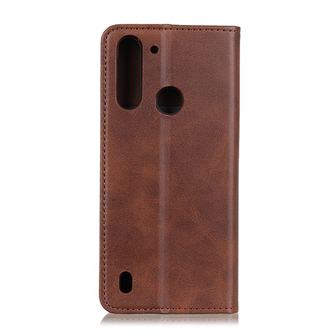 Handytasche Stand Schutzhülle Flip Leder Hülle A02D für Motorola Moto One Fusion Braun