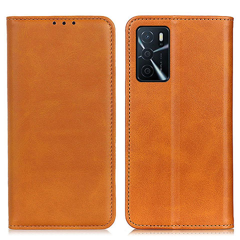 Handytasche Stand Schutzhülle Flip Leder Hülle A02D für Oppo A54s Hellbraun