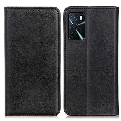 Handytasche Stand Schutzhülle Flip Leder Hülle A02D für Oppo A54s Schwarz