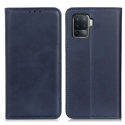 Handytasche Stand Schutzhülle Flip Leder Hülle A02D für Oppo F19 Pro Blau