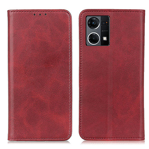 Handytasche Stand Schutzhülle Flip Leder Hülle A02D für Oppo F21 Pro 4G Rot