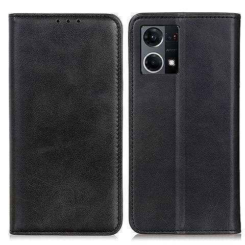 Handytasche Stand Schutzhülle Flip Leder Hülle A02D für Oppo F21s Pro 4G Schwarz