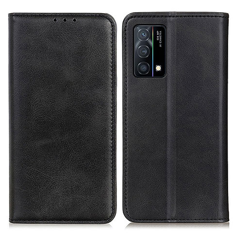 Handytasche Stand Schutzhülle Flip Leder Hülle A02D für Oppo K9 5G Schwarz