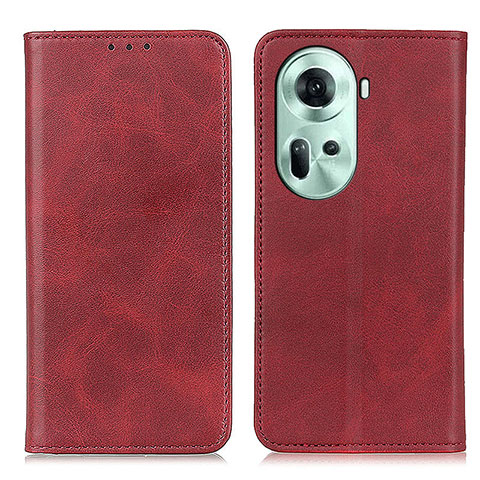 Handytasche Stand Schutzhülle Flip Leder Hülle A02D für Oppo Reno11 5G Rot