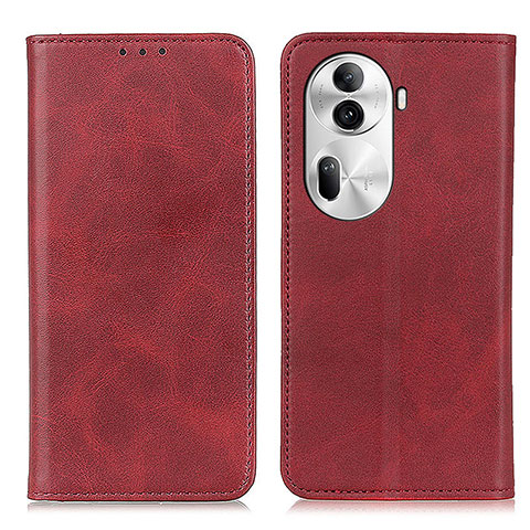 Handytasche Stand Schutzhülle Flip Leder Hülle A02D für Oppo Reno11 Pro 5G Rot