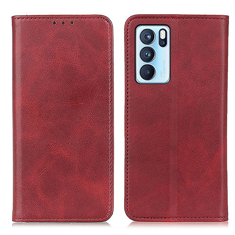 Handytasche Stand Schutzhülle Flip Leder Hülle A02D für Oppo Reno6 Pro 5G India Rot