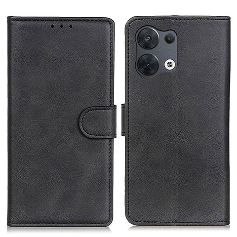 Handytasche Stand Schutzhülle Flip Leder Hülle A02D für Oppo Reno8 Pro 5G Schwarz