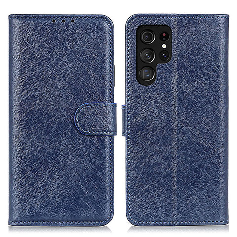 Handytasche Stand Schutzhülle Flip Leder Hülle A02D für Samsung Galaxy S23 Ultra 5G Blau