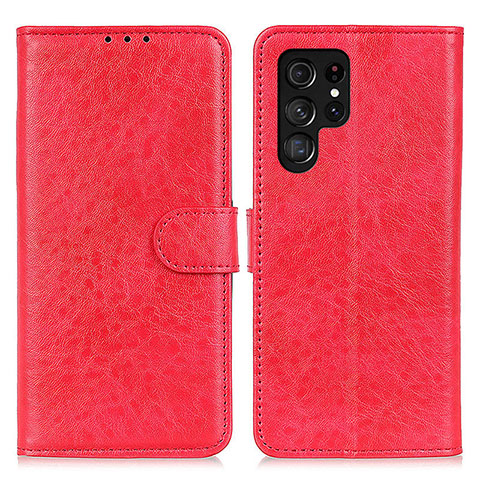 Handytasche Stand Schutzhülle Flip Leder Hülle A02D für Samsung Galaxy S23 Ultra 5G Rot