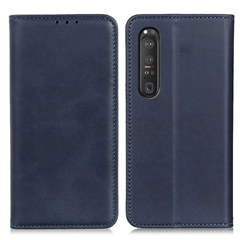 Handytasche Stand Schutzhülle Flip Leder Hülle A02D für Sony Xperia 1 III Blau