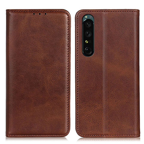 Handytasche Stand Schutzhülle Flip Leder Hülle A02D für Sony Xperia 1 IV Braun